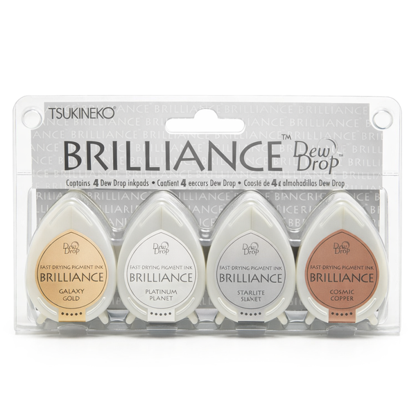 Dew Drop Stempelkissen Pigment Brilliance Pearlescent 4 Stück