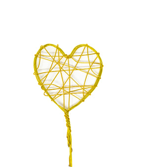 Draht-Herz klein am Stiel gold 3 cm 1 Stk.