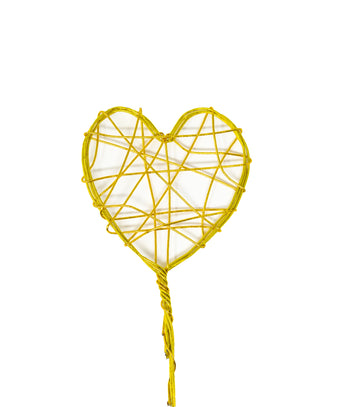 Draht-Herz klein am Stiel gold 3 cm 1 Stk.