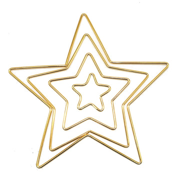 Draht-Stern goldfarbig verschiedene Größen 1 Stück