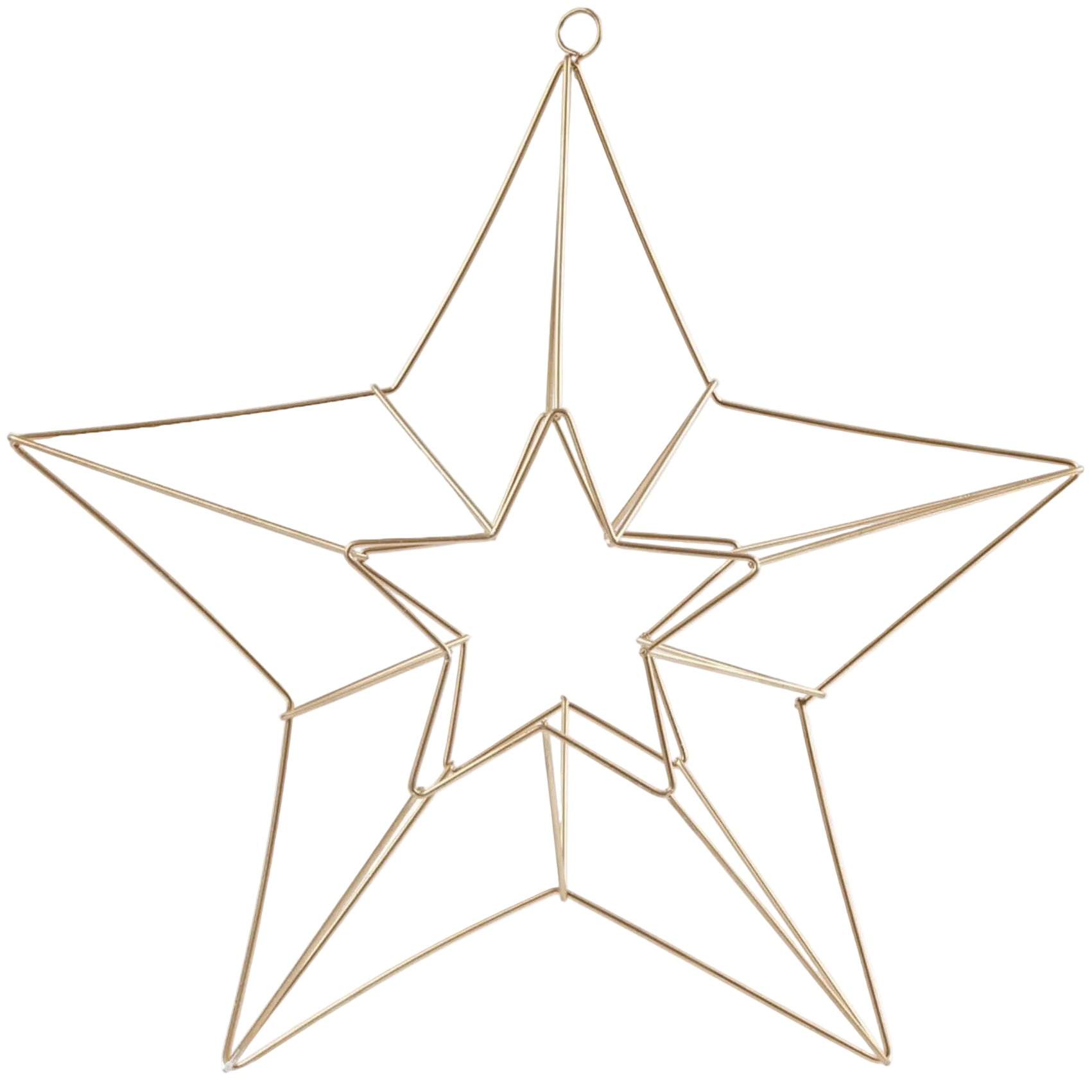 Drahtornament Stern Drahtstern aus Messing 34x30cm