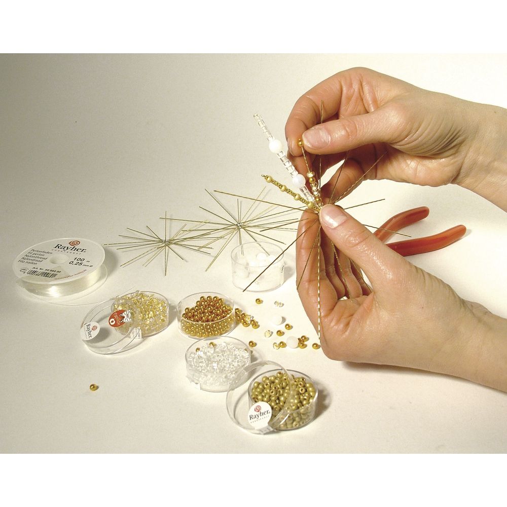 Drahtstern für Perlen 16-strahlig 15/10cm ø 3 Stück/Packungen