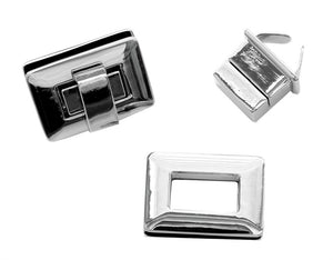 Drehverschluss für Taschen silberfarbig 35x24mm