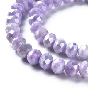 Glasschliffperle Abacus flieder pastell 10x8mm, 35 Stk./Dose