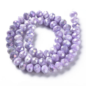 Glasschliffperle Abacus flieder pastell 10x8mm, 35 Stk./Dose