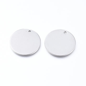 Edelstahl-Anhänger rund  rostfrei flach 20mm Loch 1,4 mm 1 Stück