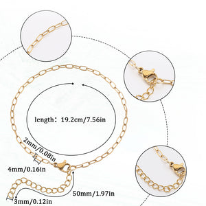 Edelstahl Armband Gliederkette goldfarben 19,2cm 1 Stück