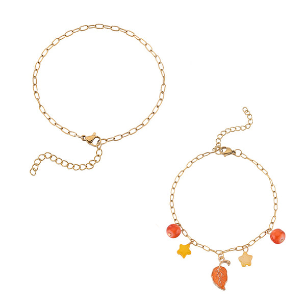Edelstahl Armband Gliederkette goldfarben 19,2cm 1 Stück