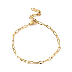 Edelstahl Armband Paperclip Kette golden 16,4cm