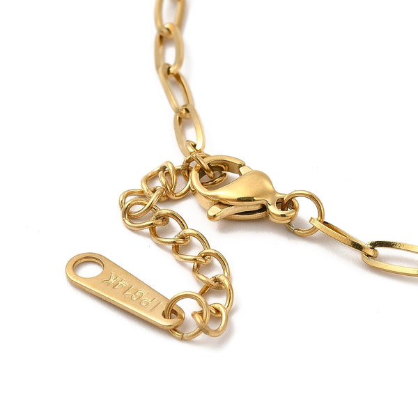 Edelstahl Armband Paperclip Kette golden 16,4cm