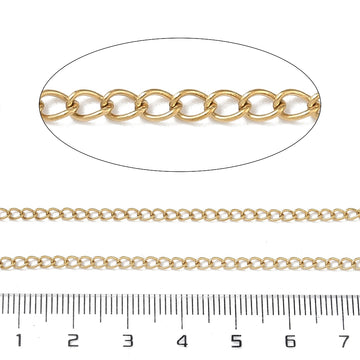 Edelstahl Curb Chains Gliederkette nickel free golden 3x2mm 1m