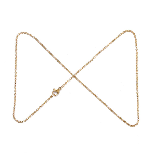 Edelstahl Ankerkette gold PVD-beschichtet mit Karabinerverschluss 45cm