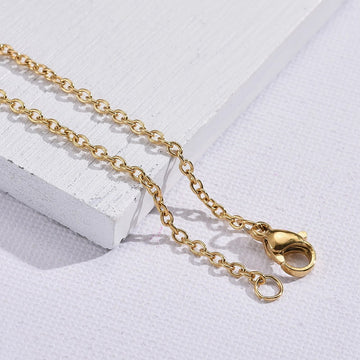 Edelstahl Ankerkette gold PVD-beschichtet mit Karabinerverschluss 45cm