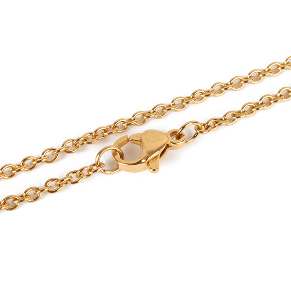Edelstahl Ankerkette gold PVD-beschichtet mit Karabinerverschluss 45cm
