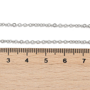 Edelstahl Ankerkette rostfrei mit Karabinerverschluss silbern 50cm 2mm