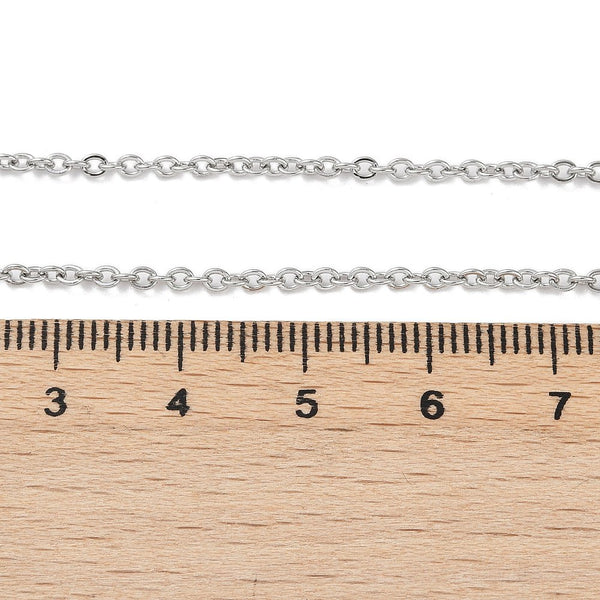 Edelstahl Ankerkette rostfrei mit Karabinerverschluss silbern 50cm 2mm