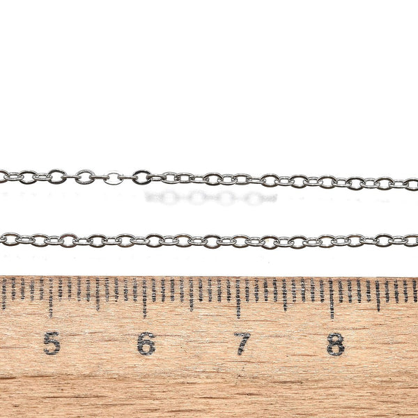Edelstahl Halskette Ankerkette rostfrei silberfarben 44cm