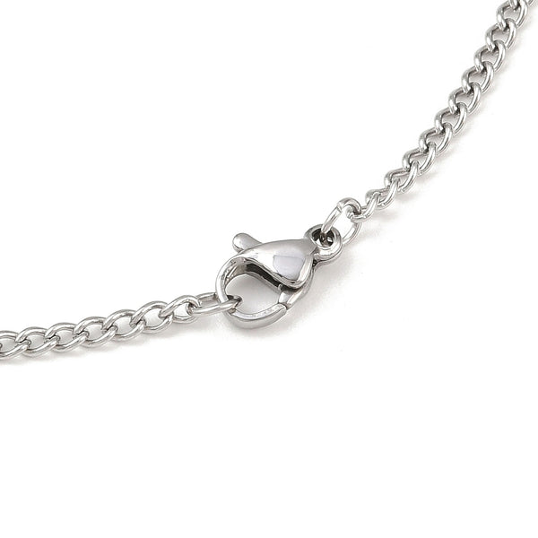 Edelstahl Halskette gedrehte Kette rostfrei mit Karabinerverschluss silberfarben 45cm