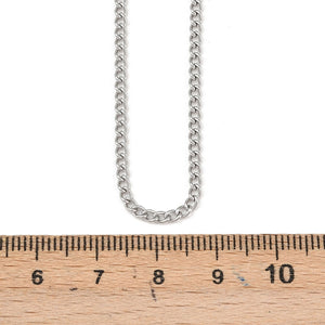 Edelstahl Halskette gedrehte Kette rostfrei mit Karabinerverschluss silberfarben 45cm
