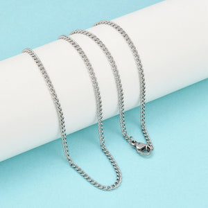 Edelstahl Halskette gedrehte Kette rostfrei mit Karabinerverschluss silberfarben 45cm