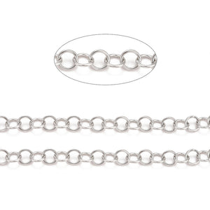 Kette aus Edelstahl 7x1mm runde Kettenglieder 1m