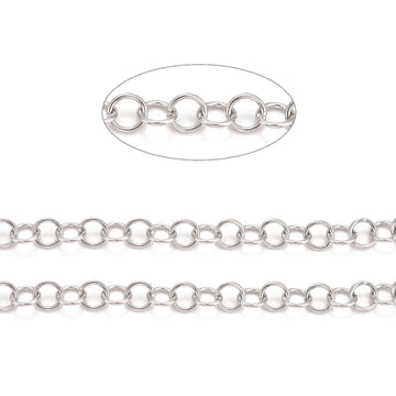 Kette aus Edelstahl 7x1mm runde Kettenglieder 1m