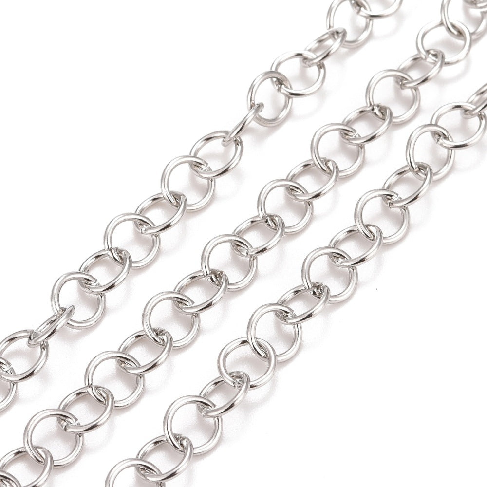 Kette aus Edelstahl 7x1mm runde Kettenglieder 1m