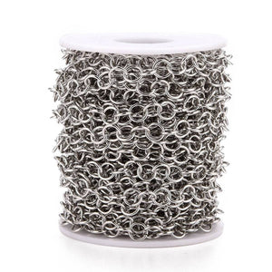 Kette aus Edelstahl 7x1mm runde Kettenglieder 1m