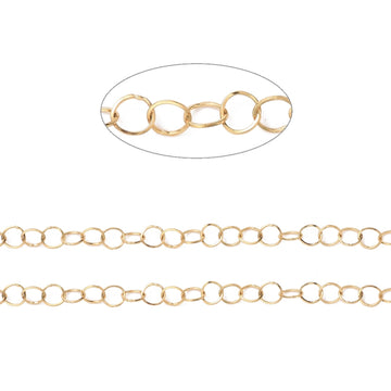 Edelstahl Rolo-Kette goldfarbig  3,6mm 1m