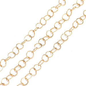 Edelstahl Rolo-Kette goldfarbig  3,6mm 1m