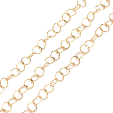 Edelstahl Rolo-Kette goldfarbig  3,6mm 1m