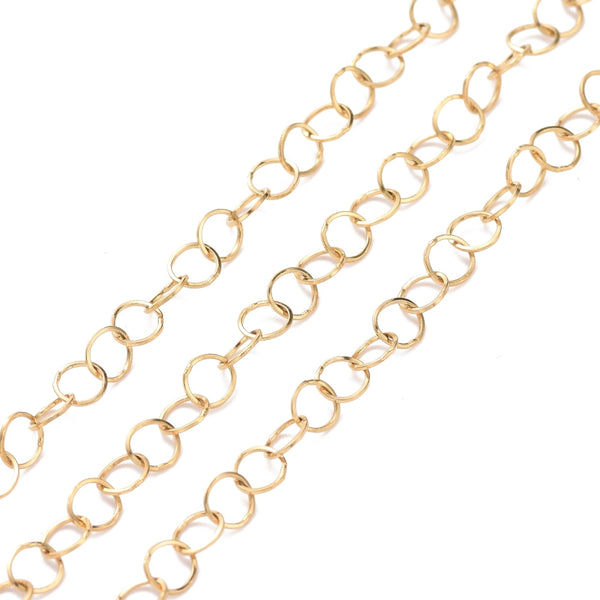 Edelstahl Rolo-Kette goldfarbig  3,6mm 1m