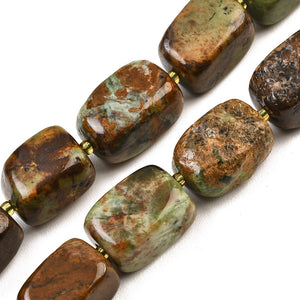 Edelsteinperle Grüner Opal Rechteck 15-18mm 1 Stück
