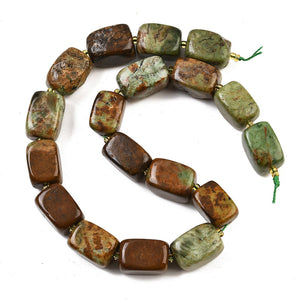Edelsteinperle Grüner Opal Rechteck 15-18mm 1 Stück