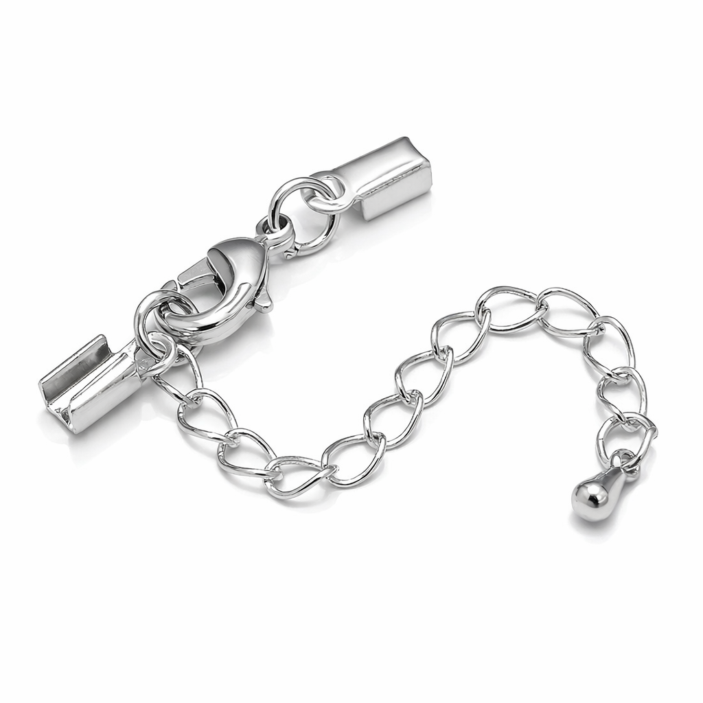 Karabinerverschluss Endteile mit Kette 2mm montiert Großpackung 10 Stück