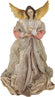 Engel mit Stoffkleid beige rosé
