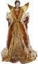 Engel mit Stoffkleid gold H 35cm
