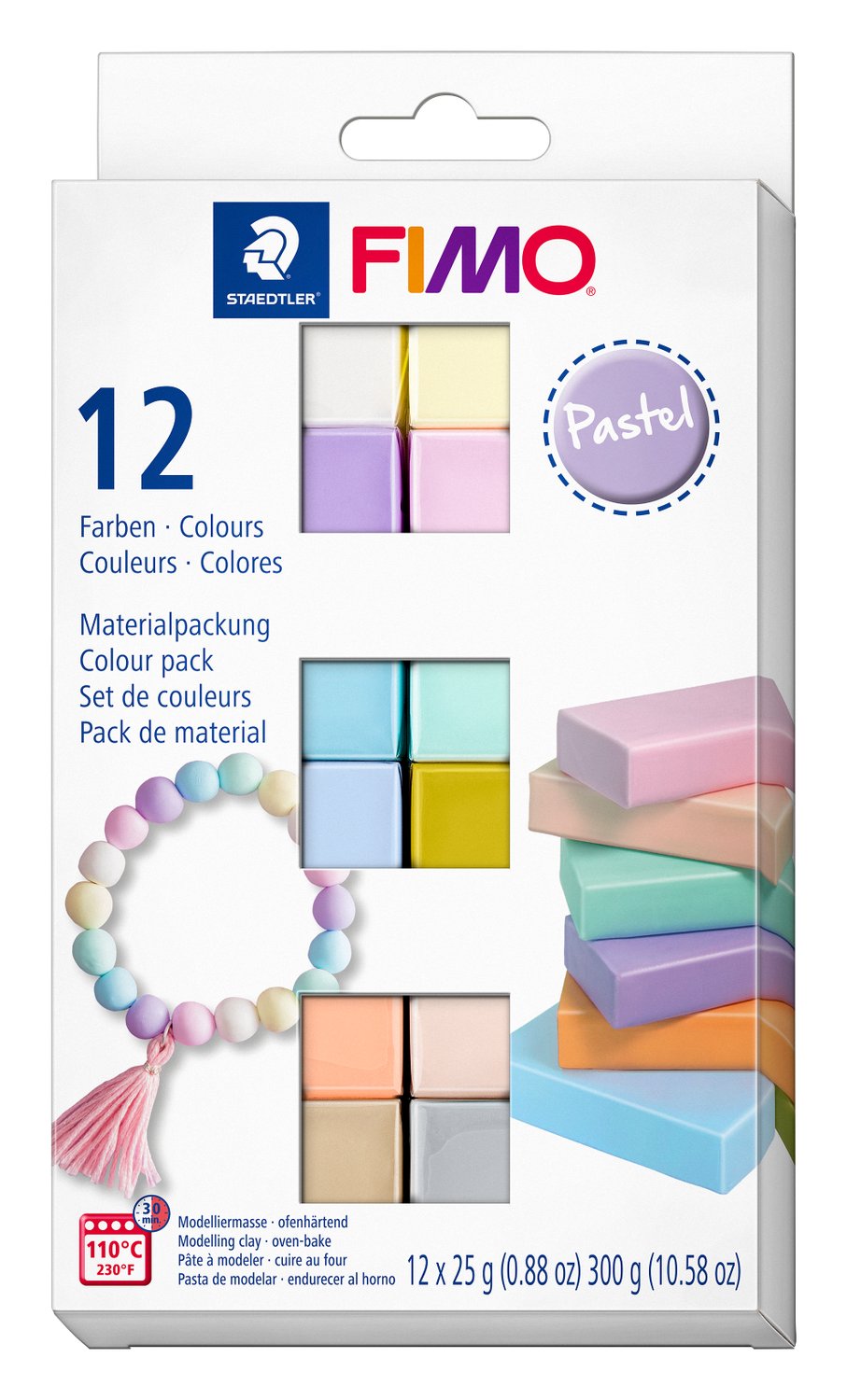 FIMO® Soft 8023 C Pastell Set aushärtende Modelliermasse 12x25g