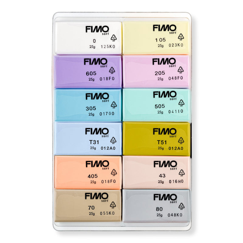 FIMO® Soft 8023 C Pastell Set aushärtende Modelliermasse 12x25g