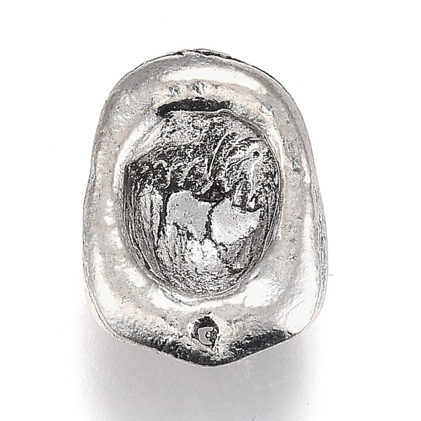 Feuerwehrmann-Helm Anhänger aus Metall silberfarben antik 18,5×14mm 1 Stück