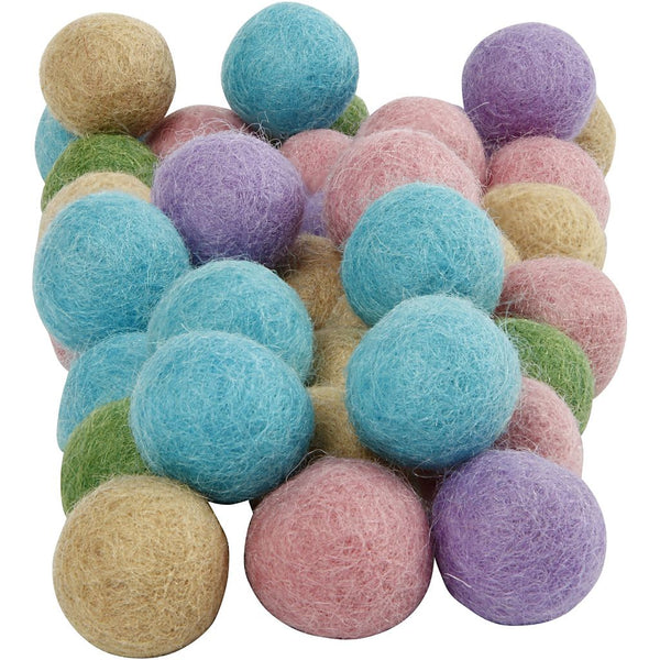 Filzkugeln bunt gemischt 20mm 64 Stück