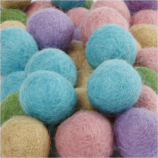 Filzkugeln bunt gemischt 20mm 64 Stück