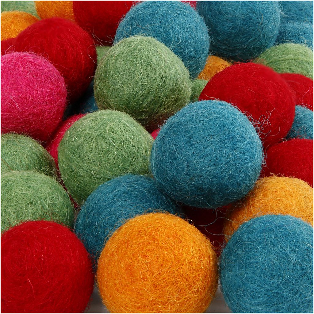 Filzkugeln bunt gemischt 20mm 64 Stück