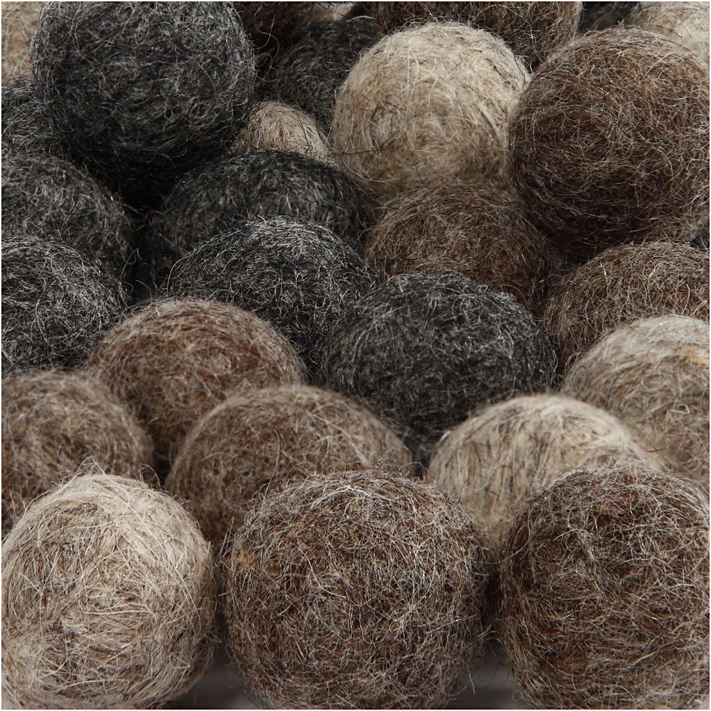Filzkugeln bunt gemischt 20mm 64 Stück