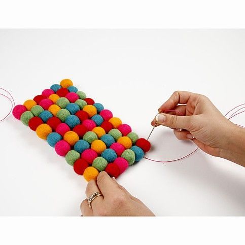 Filzkugeln bunt gemischt 20mm 64 Stück