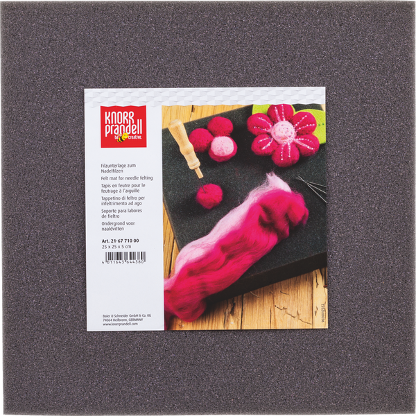 Filzunterlage für Trockenfilzen Schaumstoff grau 250×250×50mm