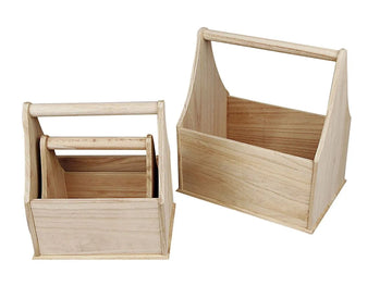Flaschenträger aus Holz unbehandelt natur 24x17,5x28cm 3 Stück / 1 Set