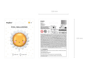Folienballon Sonne mit Gesicht gelb weiß 90cm