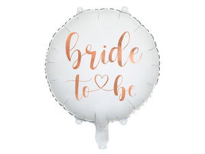 Folienballon Bride to be weiß roségold 45cm