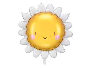 Folienballon Sonne mit Gesicht gelb weiß 90cm